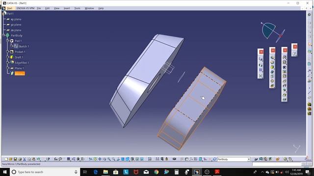 1.6 Basic Part Design CATIA V5 : Mirroring the Part смотреть онлайн