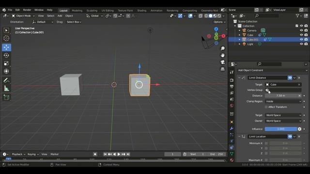 blender 3.0 , limit Distence and limit Location.add object constraints смотреть онлайн