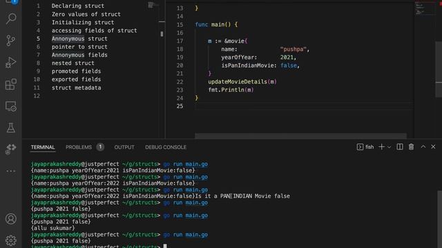 Structs in Golang смотреть онлайн