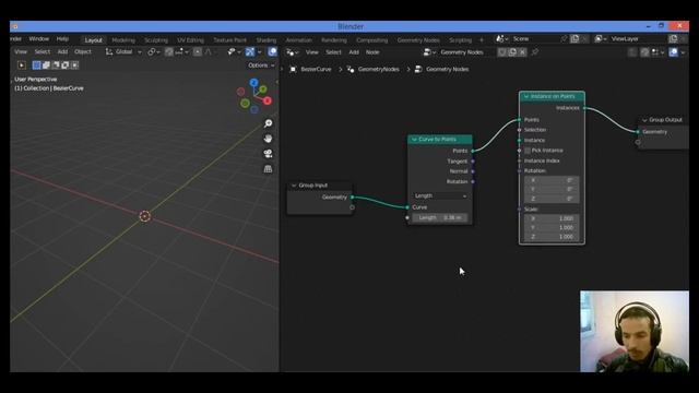 Draw objects on curves using geometry nodes in Blender смотреть онлайн