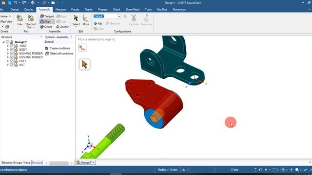 ANSYS SPACECLAIM TRAINING TUTORIAL 58 (ASSEMBLY) смотреть онлайн