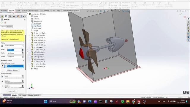 SOLIDWORKS 3D printer komutu ile modeli yeniden boyutlandırma смотреть онлайн