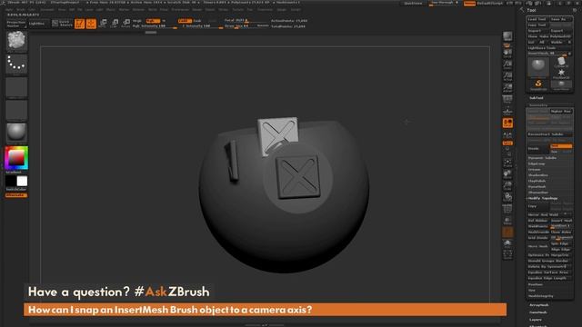 #AskZBrush - "How can I snap an InsertMesh Brush object to a camera axis?" смотреть онлайн