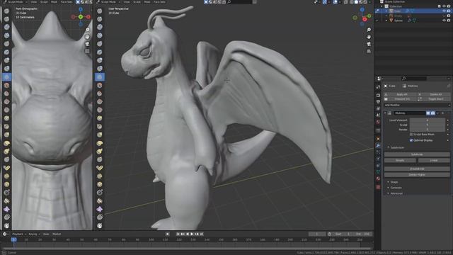 Dragonite - Pokémon - Blender - Timelapse. Modeling, Sculpting, Rigging смотреть онлайн