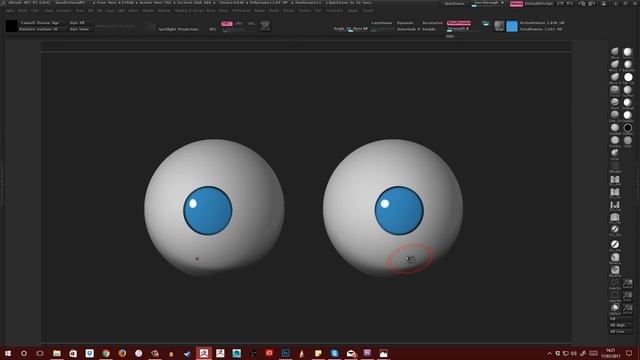 How to Polypaint the eye in Zbrush - Tutorial Part 3 - Sculpting the head смотреть онлайн