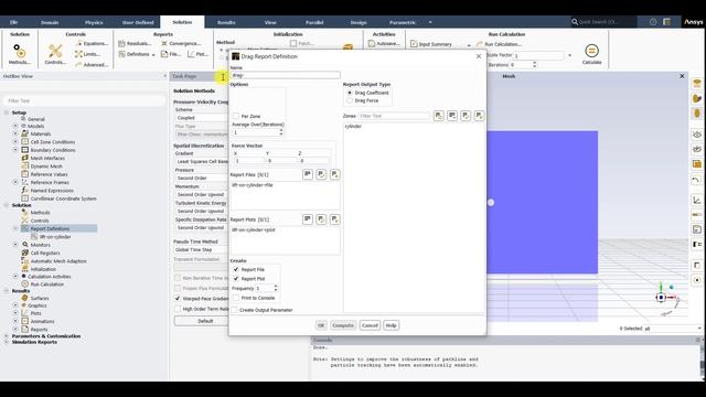 Create Force Report Definitions on circular cylinder in Ansys Fluent! смотреть онлайн