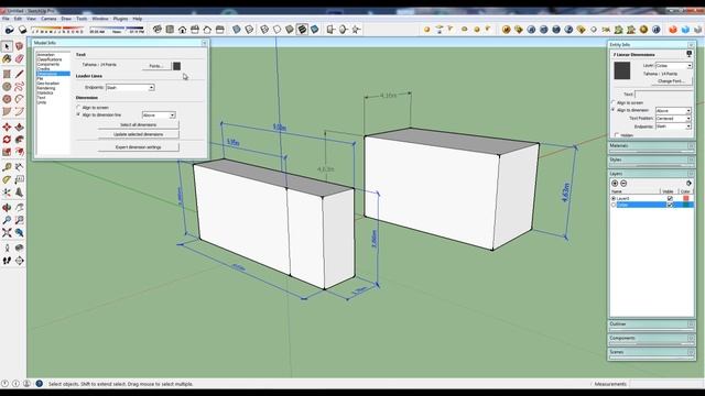 Tutorial español de Sketchup 2014 - 33 Colocar cotas смотреть онлайн