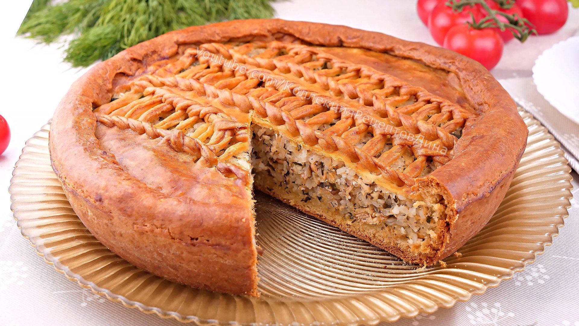 🥧 Бездрожжевой Рыбный Пирог с Горбушей и Рисом 🥧 Очень Вкусный Пирог с Рыбными консервами смотреть онлайн