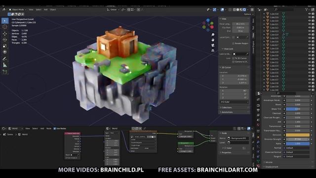 Blender 3.0 | ( Cube worlds ) Default Cube Modeling & Rendering Process смотреть онлайн
