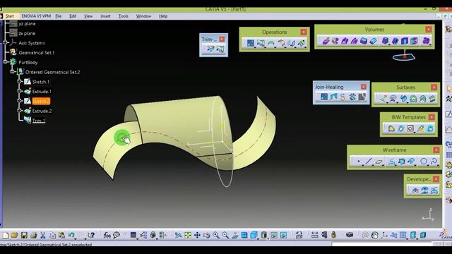 TRIM AND SPLIT| USE OF CATIA V5 SURFACING TRIM AND SPLIT смотреть онлайн