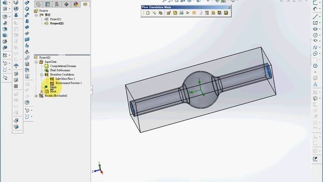 SolidWorks CAE 16 1 Flow Simulation Water Flow in a Pipe смотреть онлайн