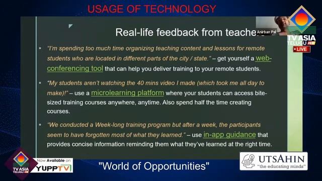 UTSAHIN: USAGE OF TECHNOLOGY | WORLD OF OPPORTUNITIES | TVASIATELUGU смотреть онлайн