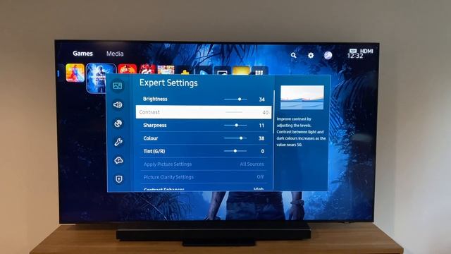 Samsung AU9000 Game Mode Calibration Settings