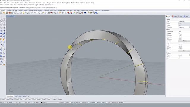 Rhino Basics in Hindi - Project 12 Twisted Bangle with Tspipe command смотреть онлайн
