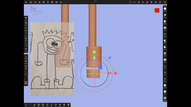 How to turn 2D to 3D sculpting with NOMAD SCULPT | Character-1| Lathe tool-Layer menu-boolean смотреть онлайн