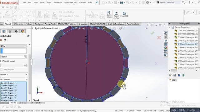 How to design Brake Disc Hat in Solidworks смотреть онлайн