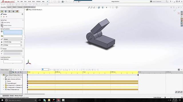 SOLIDWORKS Motion - Torsional Spring смотреть онлайн