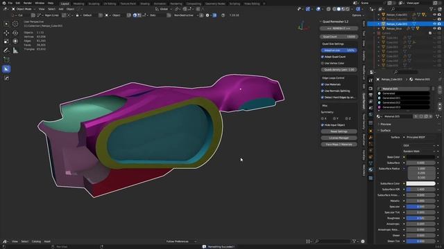 Blender - Quad Remesh Workflow Update (Kushiro Addon) смотреть онлайн