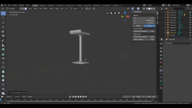 (2) CAFE' - Blender 2.8 low poly modelling practice смотреть онлайн