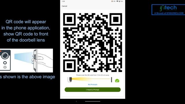 IFITech PIR Motion Detection Smart Life Wireless Video Doorbell- Setup Video