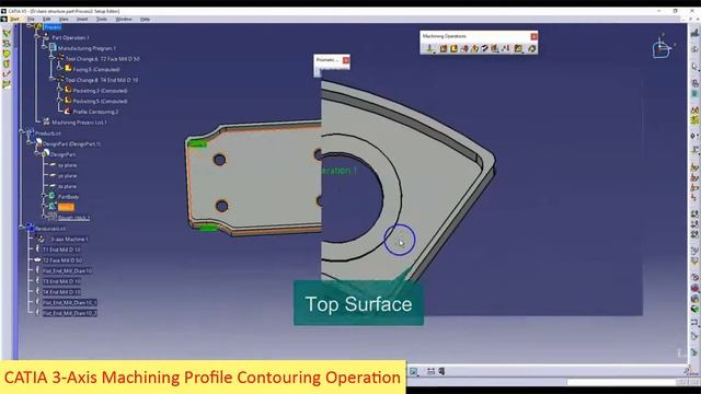 3-Axis Milling Machining in CATIA V5 | Part-4 | Profile Contouring Operation смотреть онлайн