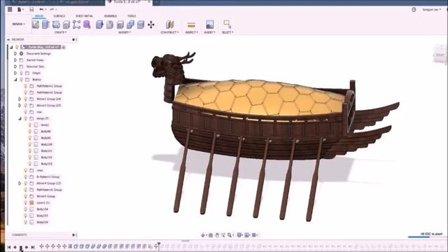 거북선 디자인 소개 fusion 360 designing turtle ship 3d printer смотреть онлайн