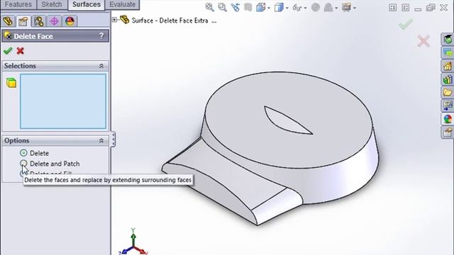 SolidWorks Surfacing 01 Surfacing 15 Delete Faces смотреть онлайн