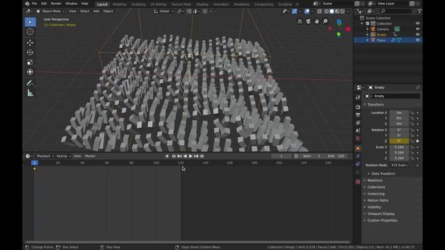 Blender 2.8 - BEGINNER FRIENDLY Wave Simulated Cubes Motion Graphic Animation Tutorial - Evee смотреть онлайн