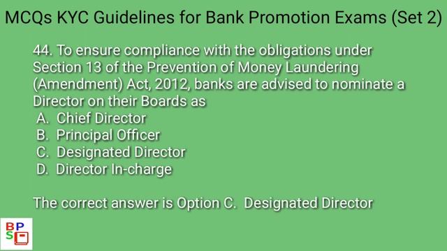25 MCQs on KYC Guidelines (Part 2) for Bank Promotion Exams (2022-23) смотреть онлайн