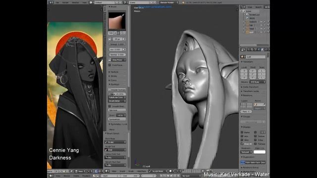 "Darkness" Blender sculpting timelapse смотреть онлайн