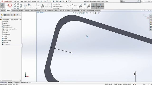 Best CAD Tutorial | Designing a Laptop Stand for Asus Zenbook | SolidWorks Tutorials смотреть онлайн