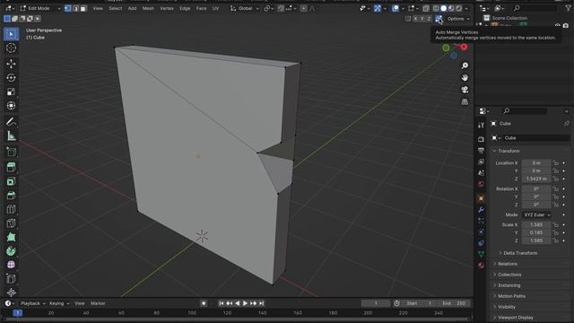 Blender Auto Merge Vertices = ON/Off смотреть онлайн