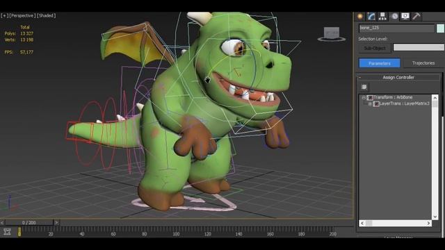 Cartoon young dragon / 3Ds max - Nomad sculpt Rigging test смотреть онлайн