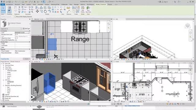 Revit House kitchen base cabinets pt16 смотреть онлайн