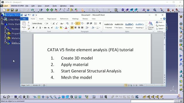 CATIA V5 FEA TUTORIAL