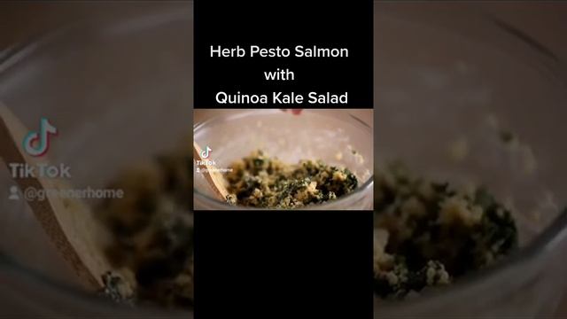 Herb Pesto Salmon with Quinoa Kale Salad @greenerHome смотреть онлайн