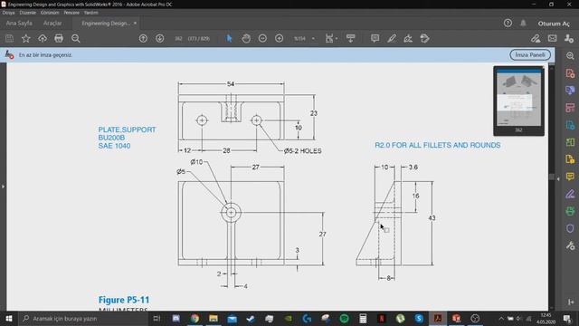 Project 5-11 (James D. Bethune - Engineering Design and Graphics with SolidWorks) смотреть онлайн