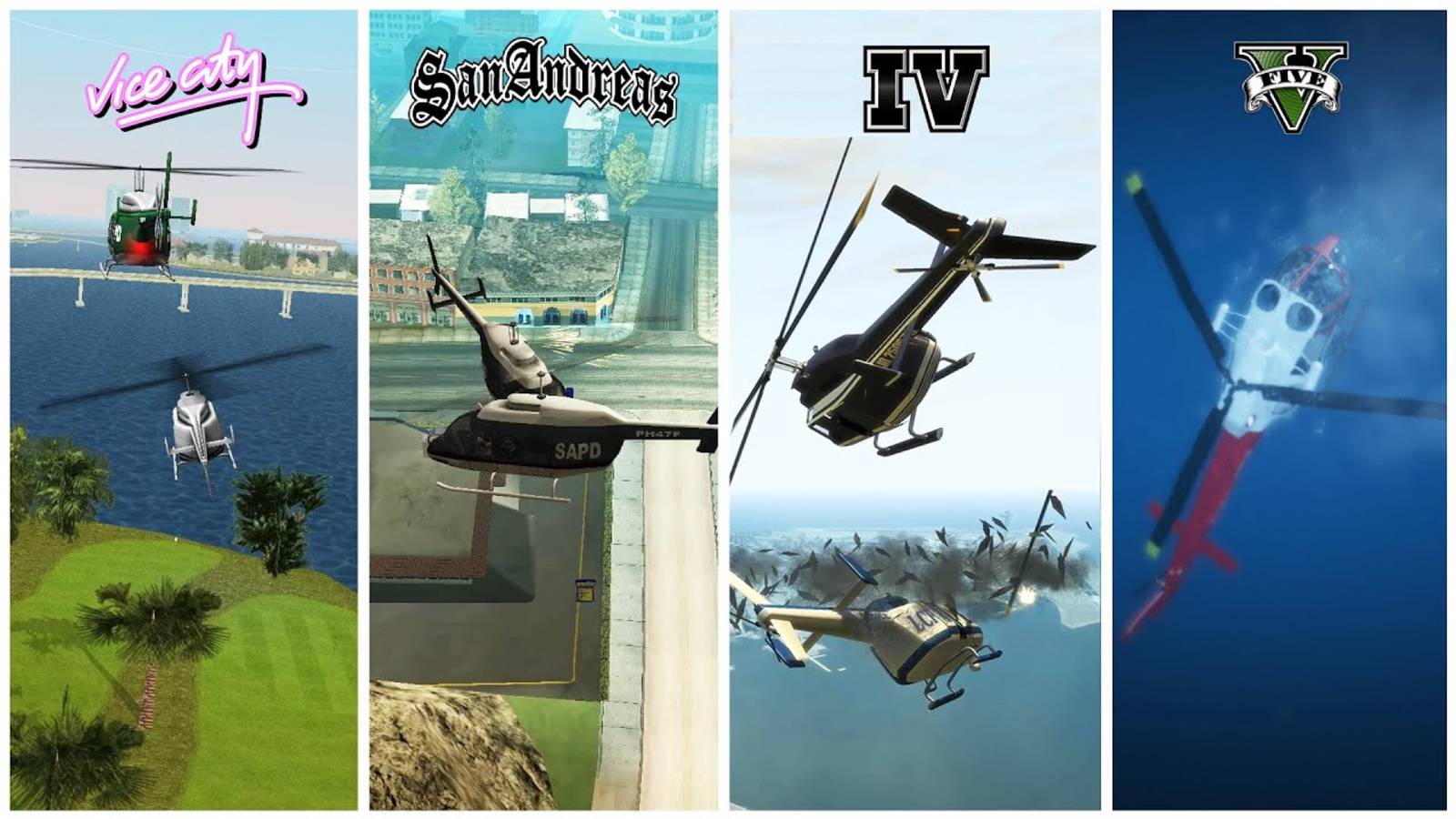 СТОЛКНОВЕНИЯ С ВЕРТОЛЕТАМИ ВО ВСЕХ ИГРАХ GTA! (2002 - 2020) смотреть онлайн