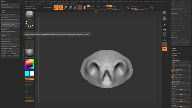 Intro to ZBrush 047 - Create Instance Subtool to model in symmetry with a mesh ANYWHERE in space! смотреть онлайн