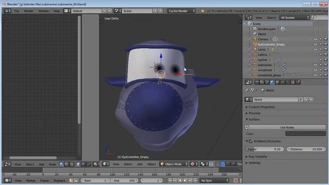 Blender Tutorial Series - Pixar-style Submarine - Part 4 - Setting up the eyes смотреть онлайн