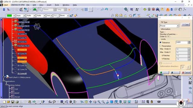 CATIA Car Body Design - 4 steps any car - Concept design_Part 3 смотреть онлайн