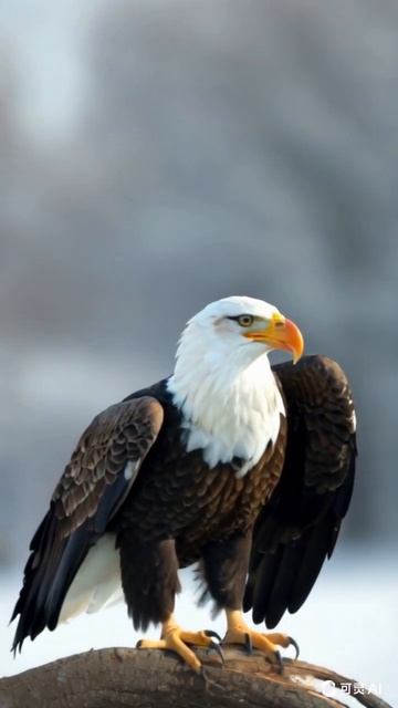 Close up of the bald eagle spreading its wings before takeoff смотреть онлайн