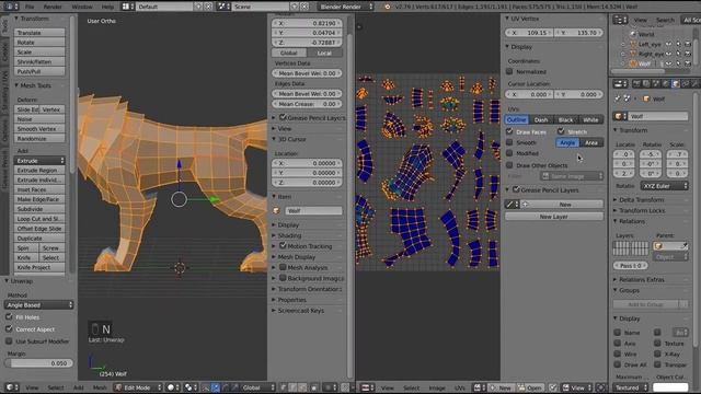 Blender 3D Wolf Modeling tutorial pt.3 смотреть онлайн