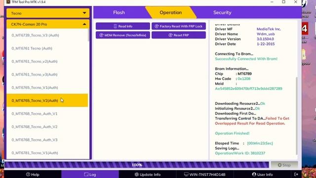 Tecno Camon 20 Pro CK7N FRP Via TFM TOOL PRO