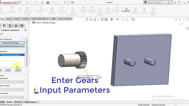 Solidworks assembly tutorials :How to use solidworks gear mate? смотреть онлайн