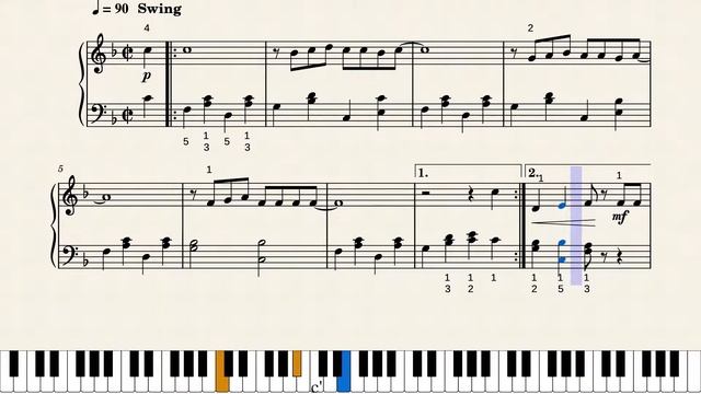RICHARD RODGERS - Blue Moon - EASY tutorial for piano / fingerings смотреть онлайн