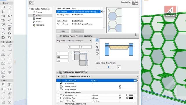 ARCHICAD 22TH (Façade Design) Curtain Wall - 2D Representation Enhancements смотреть онлайн