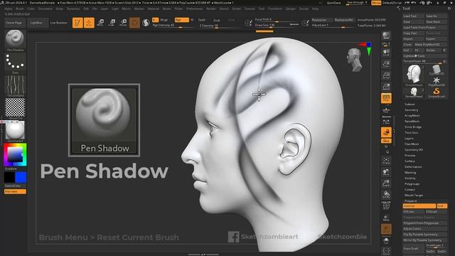 Pen Brushes: ZBrush All Brushes смотреть онлайн