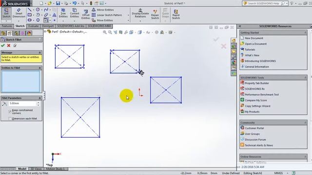 11 SolidWorks 2015 Tutorial 11 Sketch Fillet смотреть онлайн