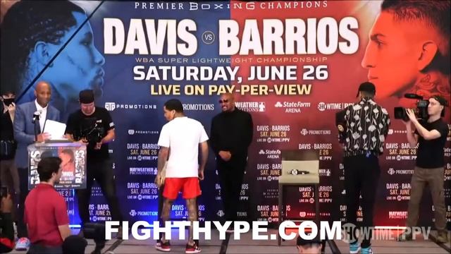 GERVONTA DAVIS STARES DOWN BIGGEST CHALLENGE & MAKES HIM CRACK; SIZES UP MARIO BARRIOS AT FACE OFF смотреть онлайн